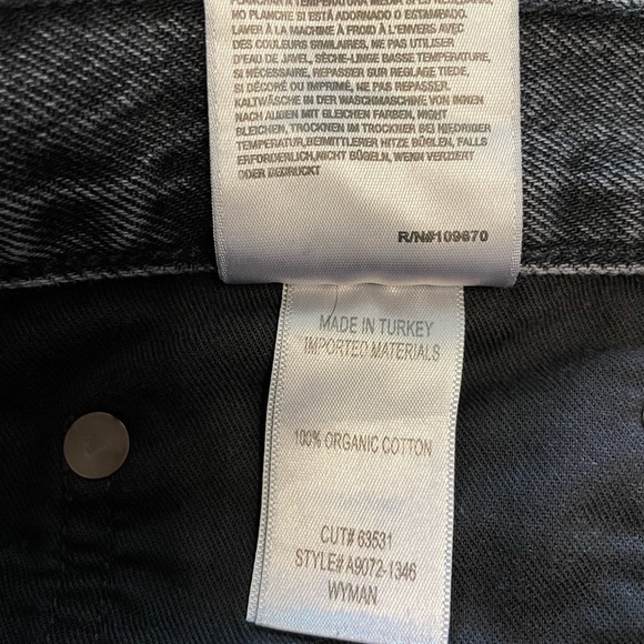 AGOLDE Wyman Mid Rise Straight Leg Vintage Ankle Faded Black Denim Jean Size 32 - Picture 11 of 12